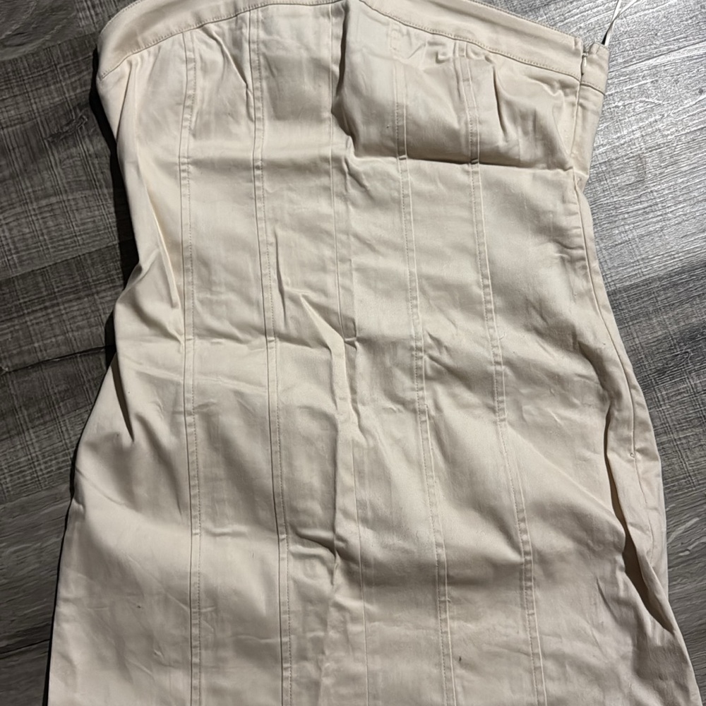 Women’s Cream Stretchy Denim Dress